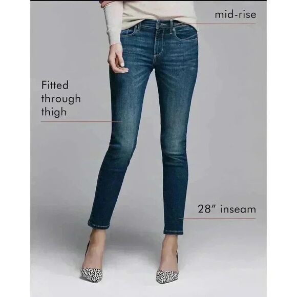 Banana Republic Women's Dark Blue Wash Cotton/Poly/Spandex Skinny Fit Jeans - Picture 4 of 15